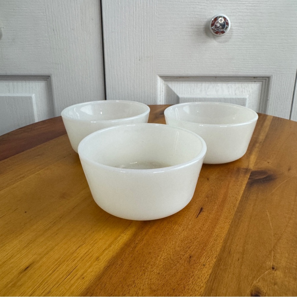 Anchor Hocking Fire King milk glass custard bowls